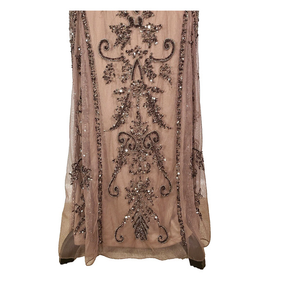 Pisarro Nights Beaded Gown 10 Embellished Mauve Purple Mother Of The Bride FLAW - Picture 5 of 16